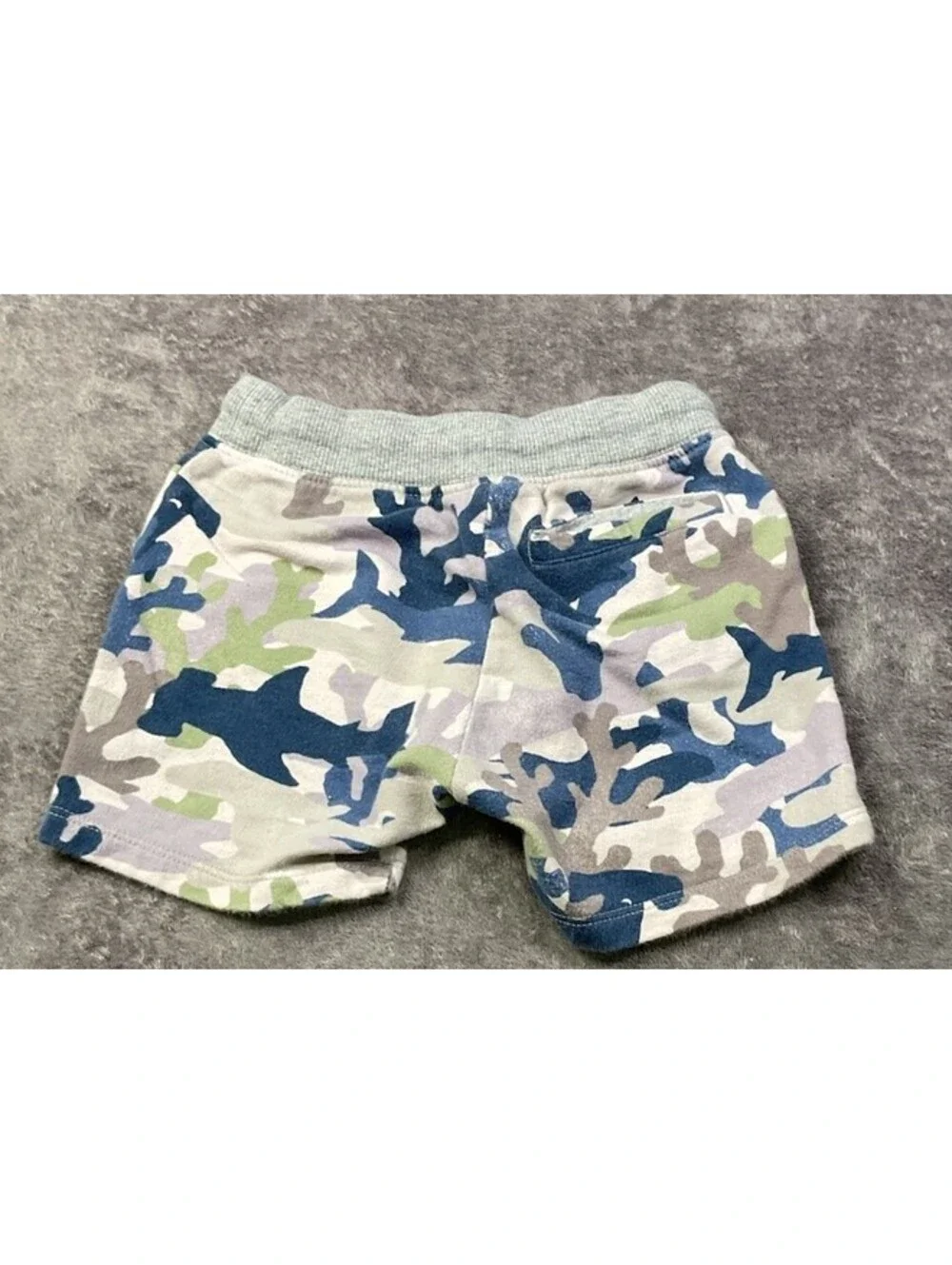 Gymboree Camo Knit Shorts 18-24 Months Blue Green Gray Pull On Drawstring Pocket